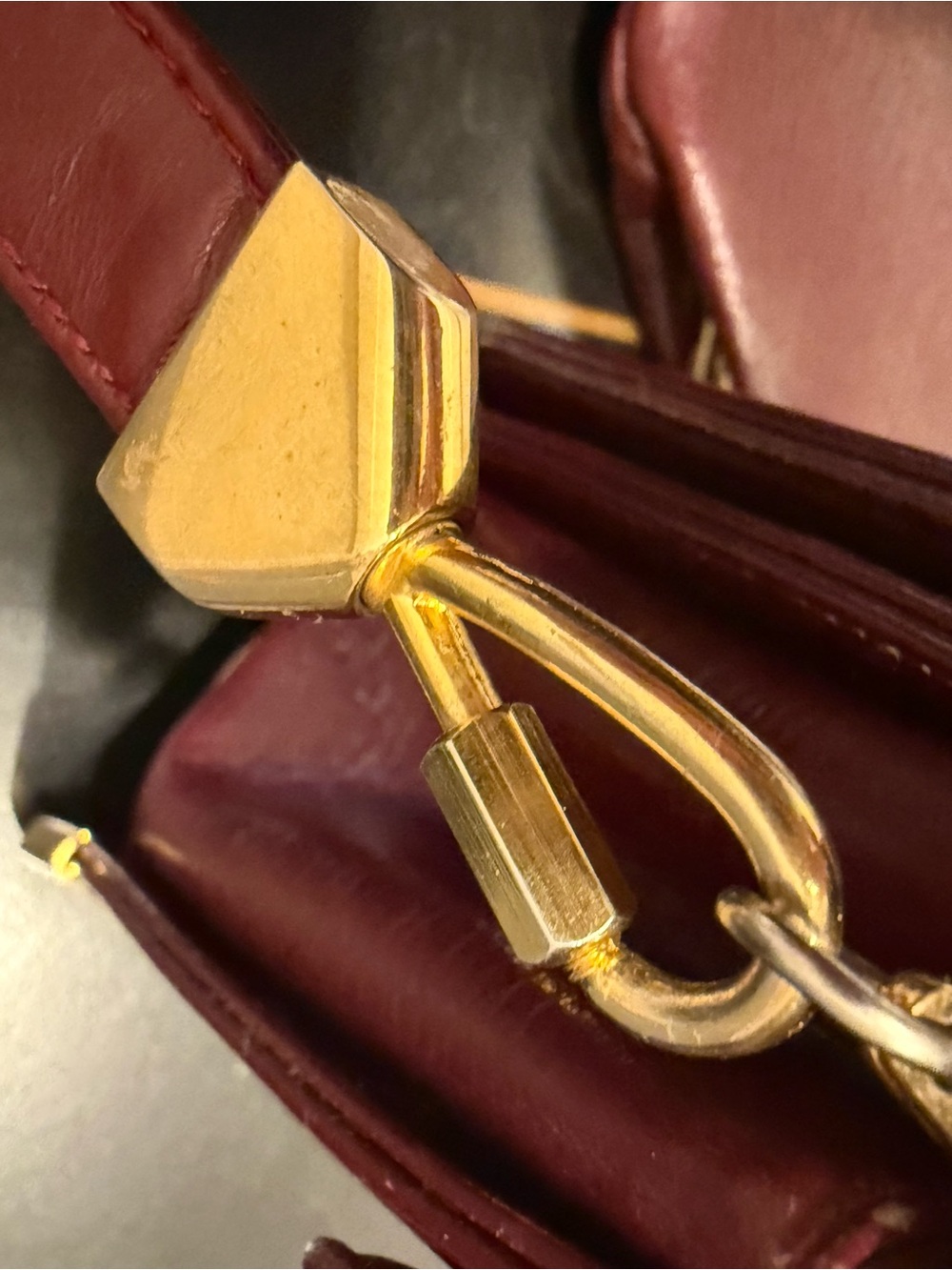 Christian Dior Vintage Burgundy Leather Shoulder Bag - Picture 8 of 13